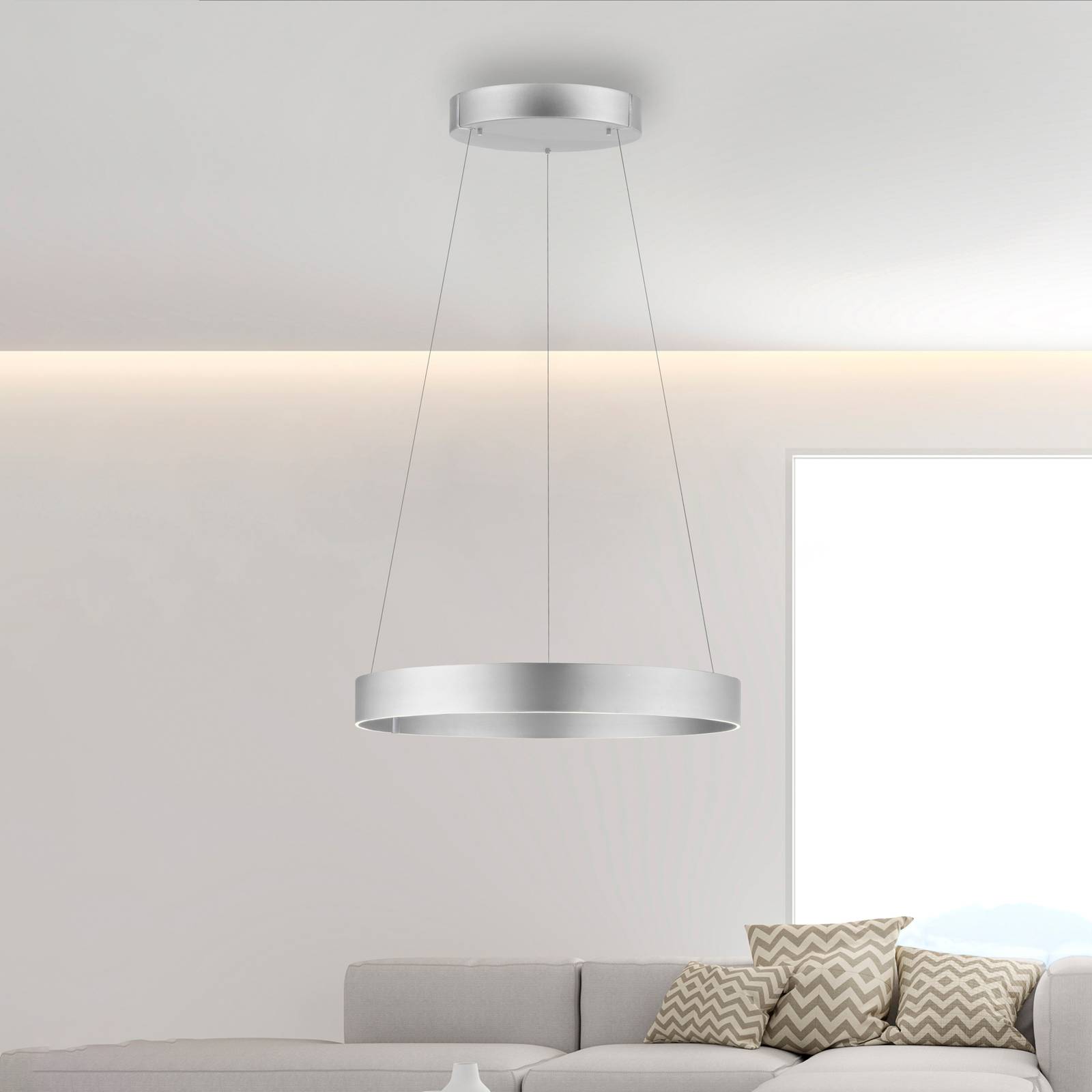 PURE E-Clipse LED-Hängeleuchte, CCT, silber von Pure