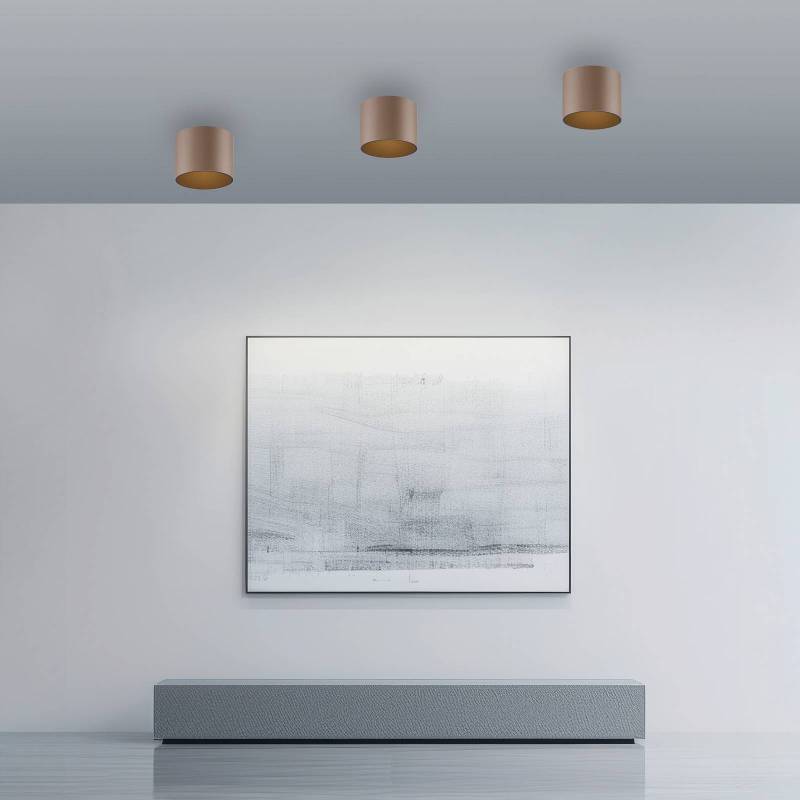 PURE LED-Bad-Deckenlampe Point, bronzefarben, Ø 18 cm, IP44 von Pure