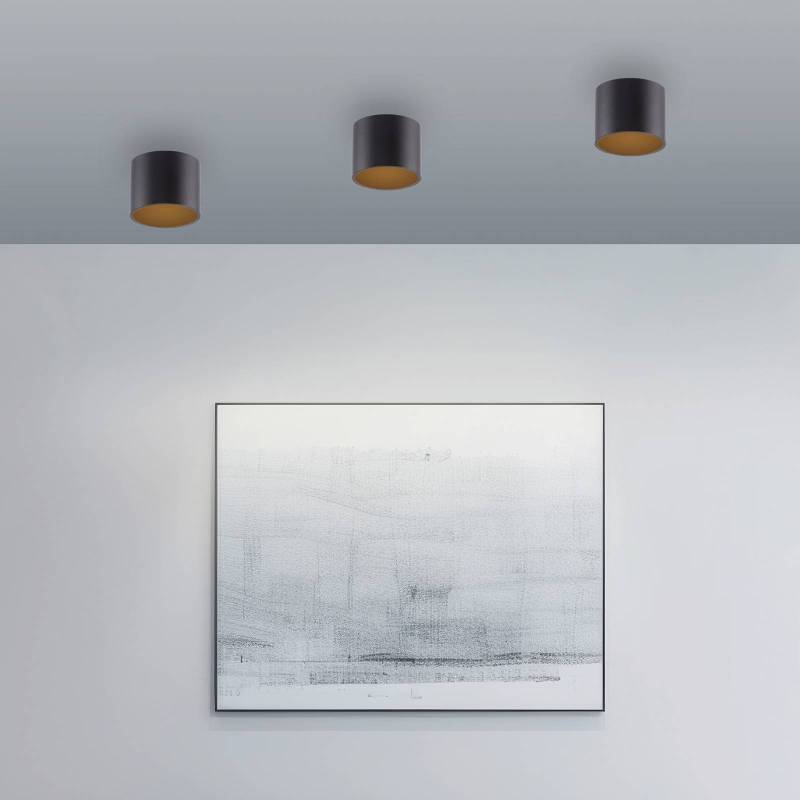 PURE LED-Bad-Deckenlampe Point, schwarz, Ø 18 cm, IP44 von Pure