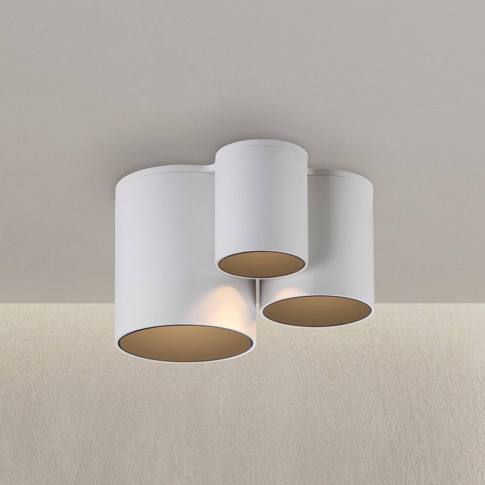 PURE LED-Bad-Deckenlampe Point, weiß, Länge 18 cm, 3-flg. von Pure