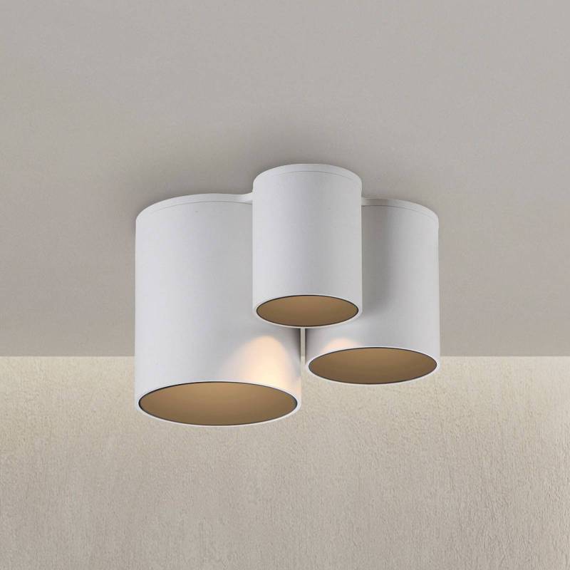 PURE LED-Bad-Deckenlampe Point, weiß, Länge 18 cm, 3-flg. von Pure