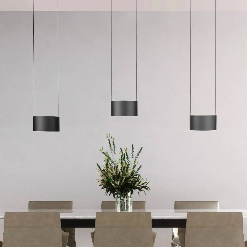 PURE LED-Hängelampe Clipse, grau, Länge 110 cm, CTT, 6-flg. von Pure