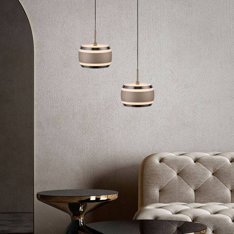 PURE LED-Hängelampe Falling Rings, bronze Ø 13 cm, CCT von Pure