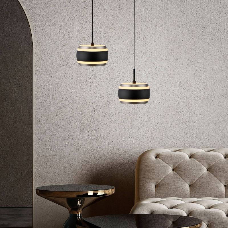 PURE LED-Hängelampe Falling Rings, schwarz, Ø 13 cm, CCT PURE LED-Hängelampe Falling Rings, schwarz, Ø 13 cm, CCT von Pure