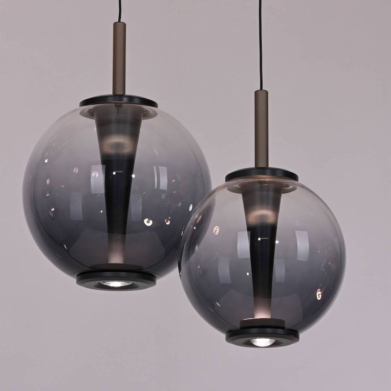 PURE LED-Pendellampe E-Infinity grau/rauchgrau 198 cm,10-flg von Pure