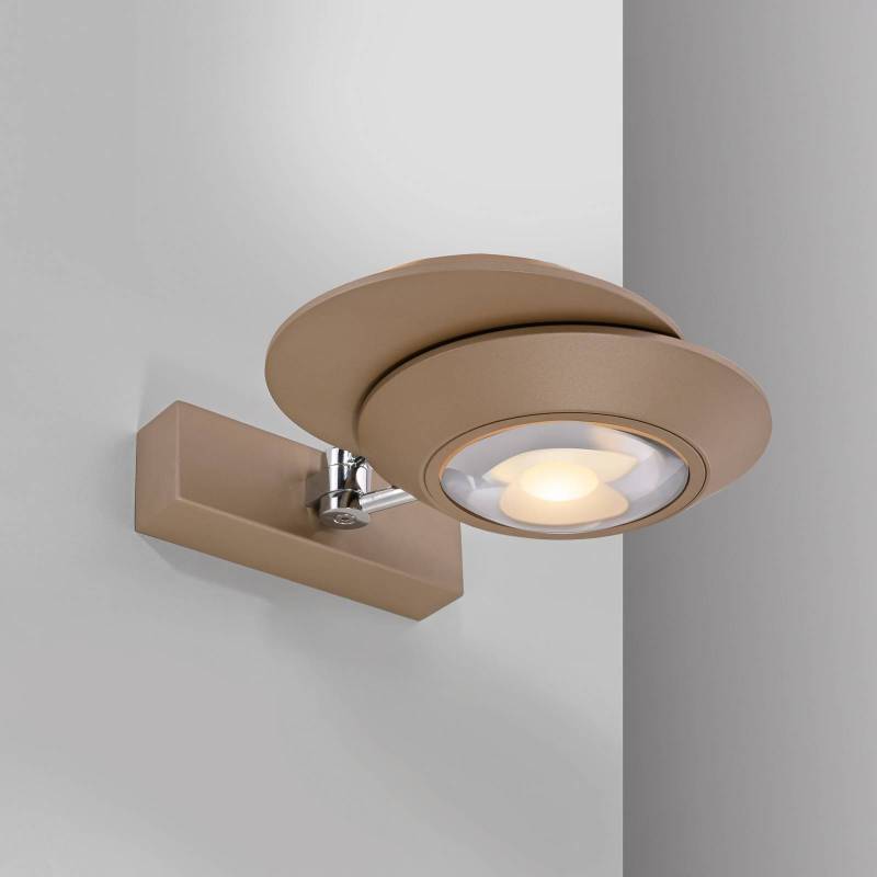 PURE LED-Wandlampe Oculis, bronzefarben 30 cm, Eisen, 2-flg. von Pure