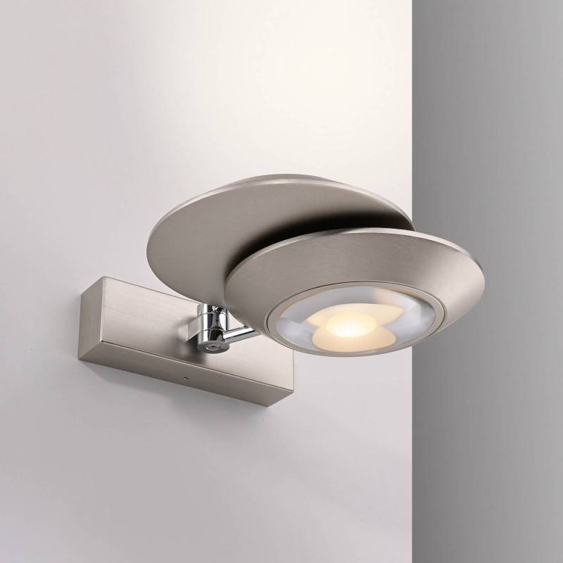 PURE LED-Wandlampe Oculis, silberfarben 30 cm, Eisen, 2-flg. von Pure