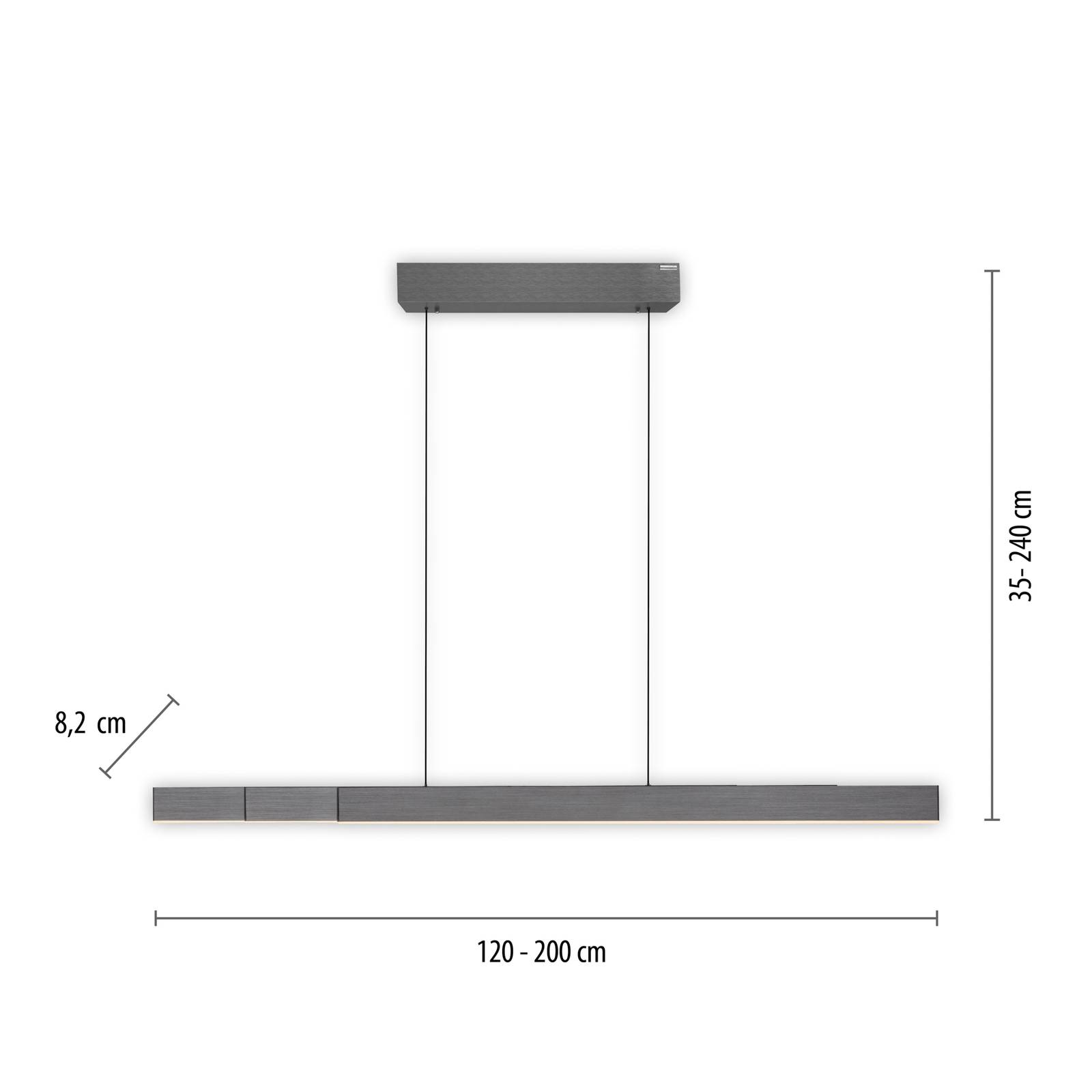 PURE Moto-Rise LED-Hängeleuchte mit CCT, grau von Pure