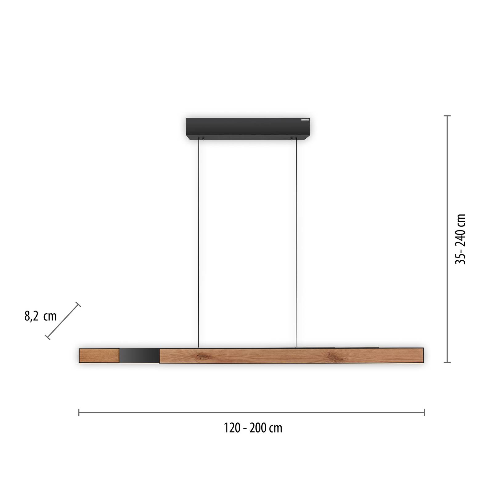 PURE Moto-Rise LED-Hängeleuchte mit CCT, holz von Pure