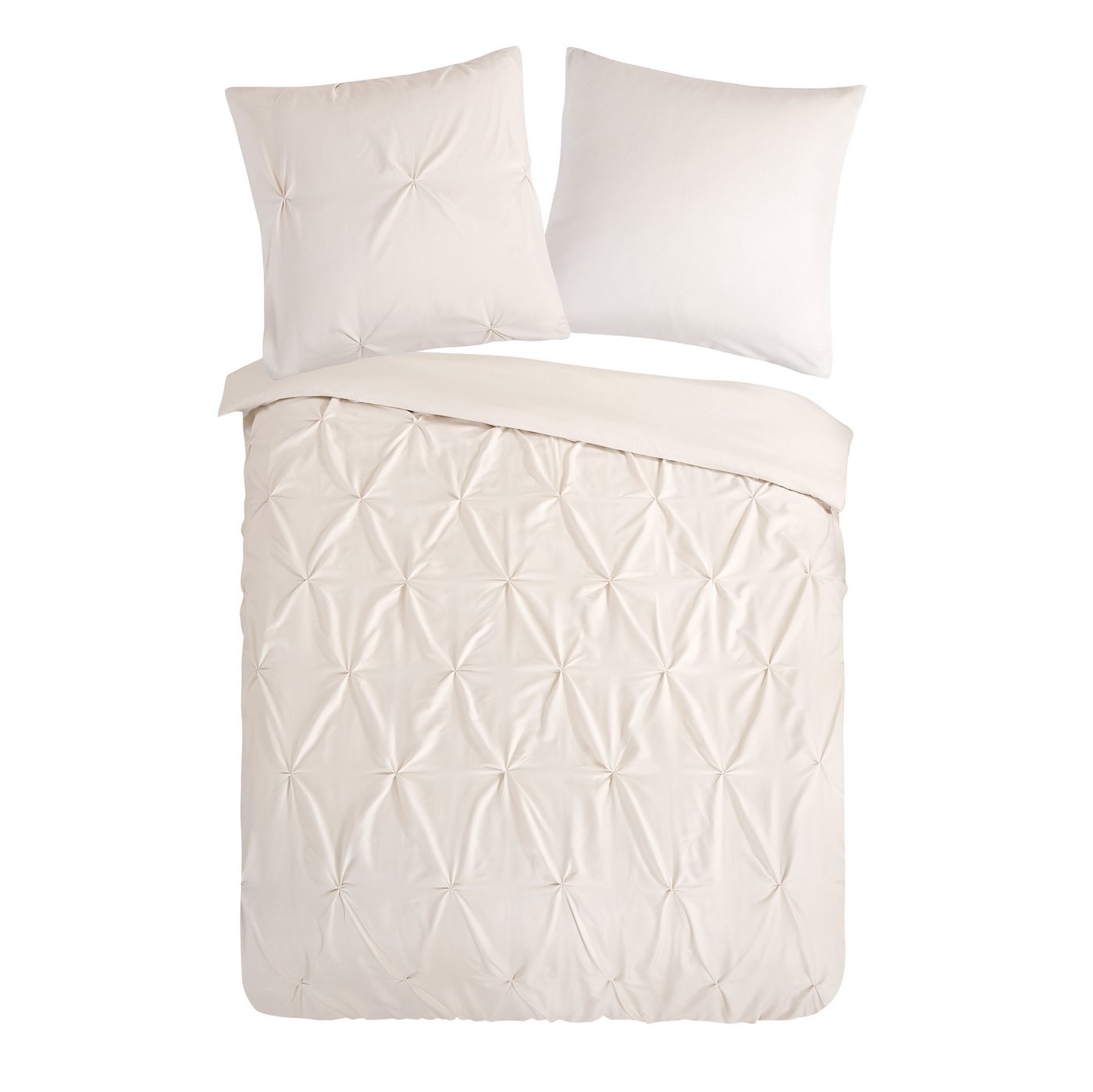 Pure Bettwäsche Microfaser Bettwäsche 155 X 220 cm + 1- 80 X 80 cm Elegance natur luxu, Microfaser, 2 teilig, bettwäsche 155x220 microfaser sale warm weihnachten 155x220 bettbezug von Pure