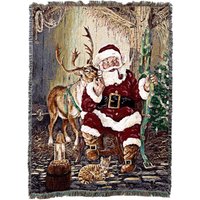 Christmas Time To Go - Terry Daughty Baumwollgewebter Deckenüberwurf Made in Usa | 72x54 von PureCountryWeavers