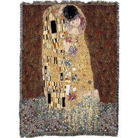 Der Kuss - Gustav Klimt Baumwollgewebter Deckenüberwurf Made in Den Usa | 72x54 von PureCountryWeavers