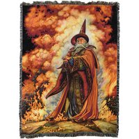 Fire Magier - Myles Pinkney Decke Aus Baumwolle Made in The Usa | 72x54 von PureCountryWeavers