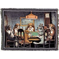 Hunde Spielen Poker - Ein Freund in Not Cassius Marcellus Coolidge Baumwoll Gewebter Deckenüberwurf Made Usa | 72x54 von PureCountryWeavers