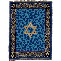 Magen David - Star Of Decke Aus Baumwolle Made in Usa | 72x54 von PureCountryWeavers