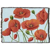 Poppy Topple - Grace Popp Gewebter Deckenüberwurf Aus Baumwolle Made in Usa | 72x54 von PureCountryWeavers