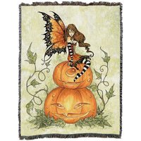 Pumpkin Fairy - Amy Brown Baumwollgewebter Deckenüberwurf Made in Usa | 72x54 von PureCountryWeavers