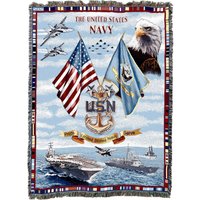 Us Navy - Baumwollgewebter Deckenüberwurf Made in Usa | 72x54 von PureCountryWeavers