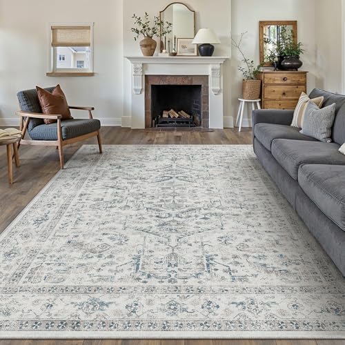 PureCozy Teppich, Vintage, waschbar, Wohnzimmer, Teppich, rutschfest, Schlafzimmer, Innenbereich, Büro, niedriger Flor, groß, traditionell, Used-Look, Retro-Teppich für Esszimmer, Badezimmer, Küche PureCozy Teppich, Vintage, waschbar, Wohnzimmer, Teppich, rutschfest, Schlafzimmer, Innenbereich, Büro, niedriger Flor, groß, traditionell, Used-Look, Retro-Teppich für Esszimmer, Badezimmer, Küche von PureCozy