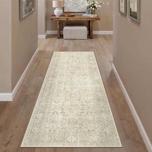 PureCozy Teppich, Vintage-Teppich, für Flur, lang, für Innenbereich, Küche, waschbar, Wohnzimmer, niedriger Flor, traditioneller Used-Look, Retro-Stil, rutschfest, für Waschküche, Badezimmer, Büro PureCozy Teppich, Vintage-Teppich, für Flur, lang, für Innenbereich, Küche, waschbar, Wohnzimmer, niedriger Flor, traditioneller Used-Look, Retro-Stil, rutschfest, für Waschküche, Badezimmer, Büro von PureCozy