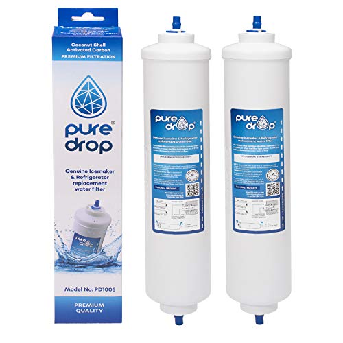 PureDrop Wasserfilter Kühlschrank Ersatz für Samsung DA29-10105J DA29-10105J HAFEX/EXP, DA99-02131B, WSF-100, EF9603, HAIER LG 5231JA2010B Inline wasserfiter (2) von PureDrop