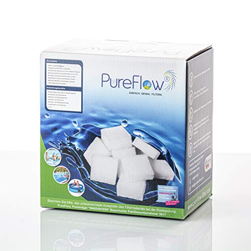 PureFlow 101 Ersatz für Filtersand/Filterglas - hocheffiziente Filtercubes für Pool, Quick up, Whirlpool; Filterballs Poolzubehör Poolreiniger Salzwasser (320g Filtercubes (Ersatz für 25kg Sand)) von PureFlow
