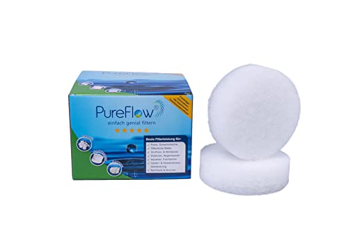 PureFlow Skimmerfilter Ø17 (2 Filter) für Skimmerkörbe bis zu 17cm Bodendurchmesser, ideal für alle Pools und Frame Pools,entfernt selbst feinste Verschmutzungen und kleinste Insekten von PureFlow