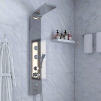 Luxus Edelstahl Duschpaneel 140x20x46 cm Regenwasserdusche Tropenbrause Massagefunktion Handbrause Easy Clean Oberfläche leichte Montage von PureHaven