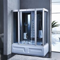 2in1 Whirlpool Dampfdusche 150x90 cm Multimedia, Tropenbrause, Sitz, Zubehör von PureHaven