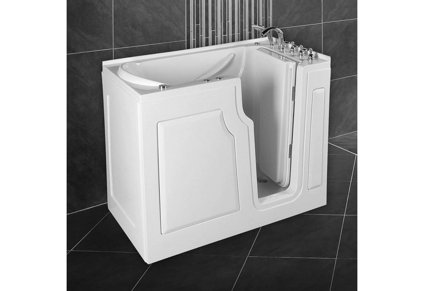 PureHaven Badewanne Seniorenbadewanne 122x71 cm mit Whirlpool-Funktion von PureHaven