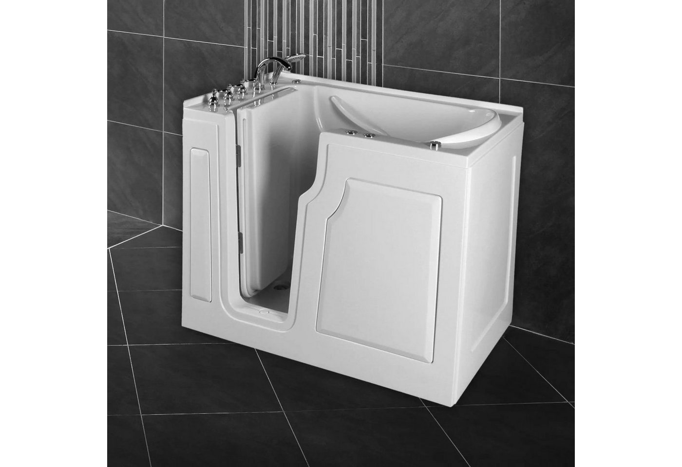 PureHaven Badewanne Seniorenbadewanne 122x71 cm mit Whirlpool-Funktion von PureHaven