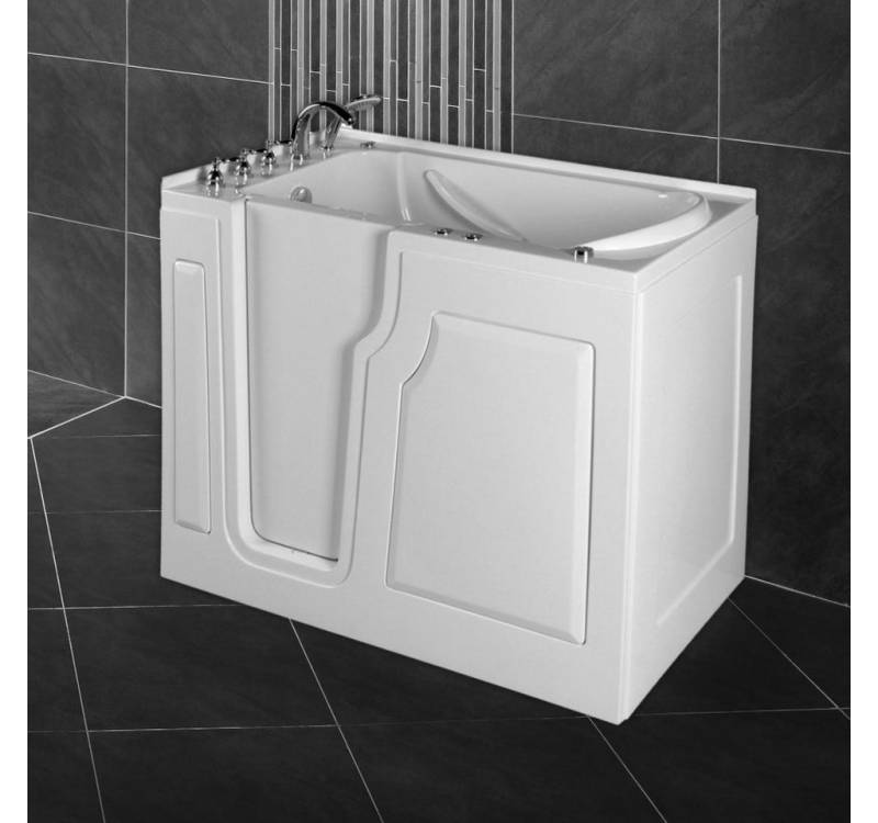 PureHaven Badewanne Seniorenbadewanne 122x71 cm mit Whirlpool-Funktion von PureHaven