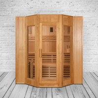 PureHaven Finnische Sauna 175x200x200 cm Harvia Saunaofen für 4 Personen Hemlockholz komplettes Zube von PureHaven