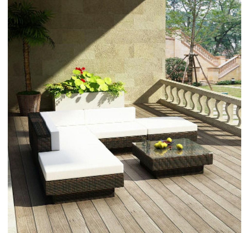 PureHaven Gartenlounge-Set Rattangarnitur 300x300 cm elegant geformt von PureHaven