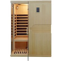 PureHaven Infrarotkabine 150x110x195 cm aus kanadischem Hemlock-Holz Bluetooth-Soundsystem Timer Lic von PureHaven