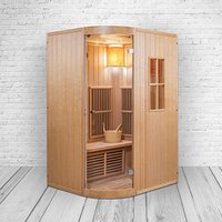 PureHaven Infrarotsauna 125x110x190 cm für 2 Personen kombiniert mit Saunaofen aus kanadischem Hemlo von PureHaven