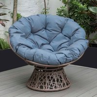 Lounge Sessel 92x80x80,5 cm Rattan, drehbar, pflegeleicht, verstellbare Füße braun von PureHaven
