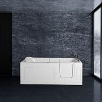 PureHaven Seniorenbadewanne 150x75 cm Sitz- und Whirlpool mit Massagedüsen integrierte Tür für leich von PureHaven