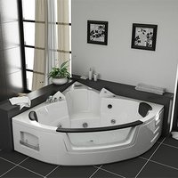 PureHaven Whirlpool 152x152 cm Heizung Reinigungsprogramm & Lichttherapie Wasserfall 12 Hydrojets von PureHaven