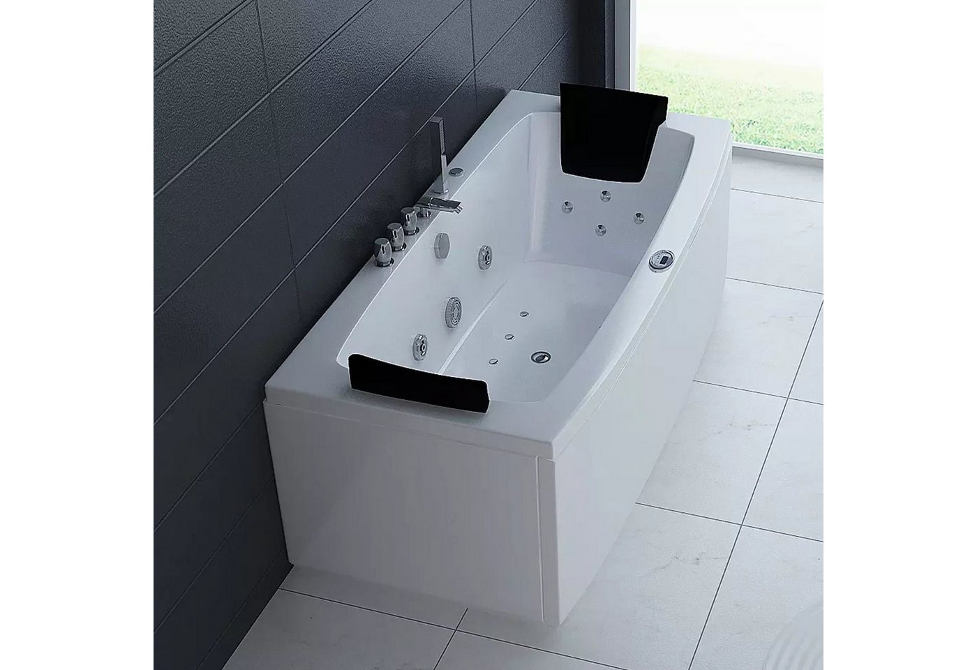 PureHaven Whirlpool 160x80 cm Heizung Reinigungsprogramm & Lichttherapie von PureHaven