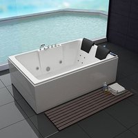 PureHaven Whirlpool 180x120 cm Heizung Reinigungsprogramm & Lichttherapie Wasserfall Bluetooth-fähig von PureHaven