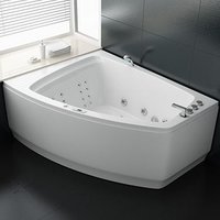 PureHaven Whirlpool 180x140 cm Reinigungsprogramm & Lichttherapie modernes Design Wasserfall 12 Hydr von PureHaven