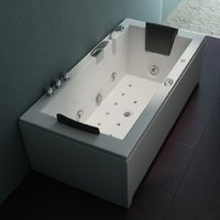 PureHaven Whirlpool 182x90cm Heizung Reinigungsprogramm & Lichttherapie Wasserfall Bluetooth-fähiges von PureHaven