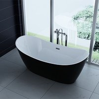 PureHaven freistehende Acryl-Badewanne 170x80 cm elegant inkl. Siphon Überlaufschutz leicht zu pfleg von PureHaven