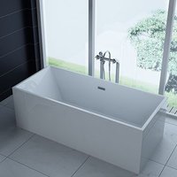 PureHaven freistehende Luxus Acryl-Badewanne 170x80 cm elegant inkl. Siphon Überlaufschutz leicht zu von PureHaven