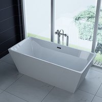 PureHaven freistehende Luxus Acryl-Badewanne 170x80 cm elegant inkl. Siphon Überlaufschutz leicht zu von PureHaven