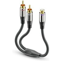 Sonero 2x Cinch auf Cinch Subwoofer Adapter Kabel 0,25m von sonero
