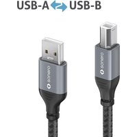 Sonero USB 2.0 Kabel - A/B - Aluminium - space grey/schwarz - 0,50m von sonero