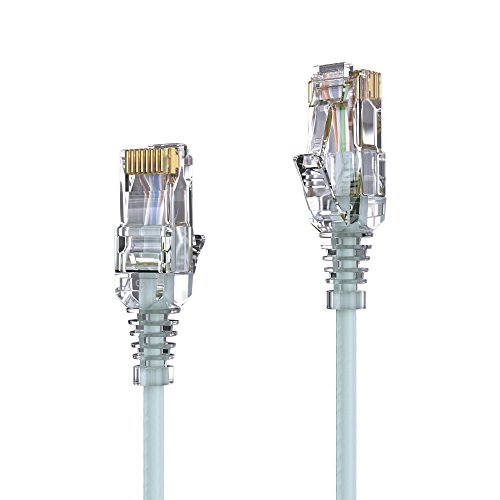 PureLink MC1501-0025 CAT6 Netzwerkkabel UTP (10/100/1000 Mbit/s), extra dünn mit 2X RJ45 Stecker, Patchkabel für Switch, Modem, Router, Patchpanels, Patchfelder, 1-er Set, 0,25m, grau von PureLink