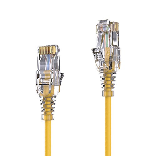 PureLink MC1503-005 CAT6 Netzwerkkabel UTP (10/100/1000 Mbit/s), extra dünn mit 2X RJ45 Stecker, Patchkabel für Switch, Modem, Router, Patchpanels, Patchfelder, 1-er Set, 0,50m, gelb von PureLink